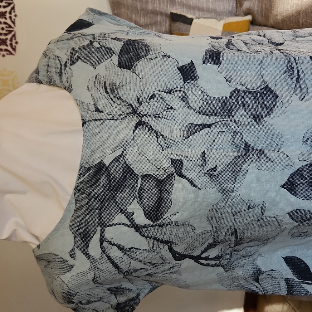 Blue dress w pockets and side stretch panels, 1X, Lungo L'arno